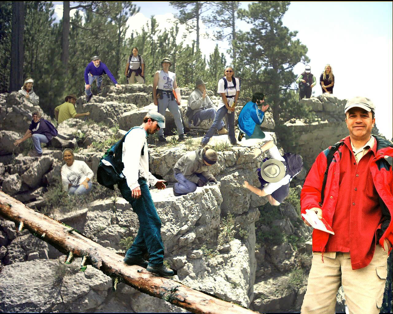 Composite group photo of BHNSFS field camp participants