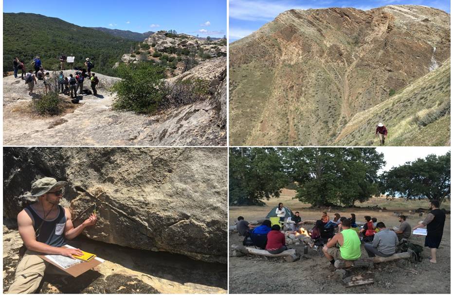 Field camp participants mapping in the Transverse Ranges, California