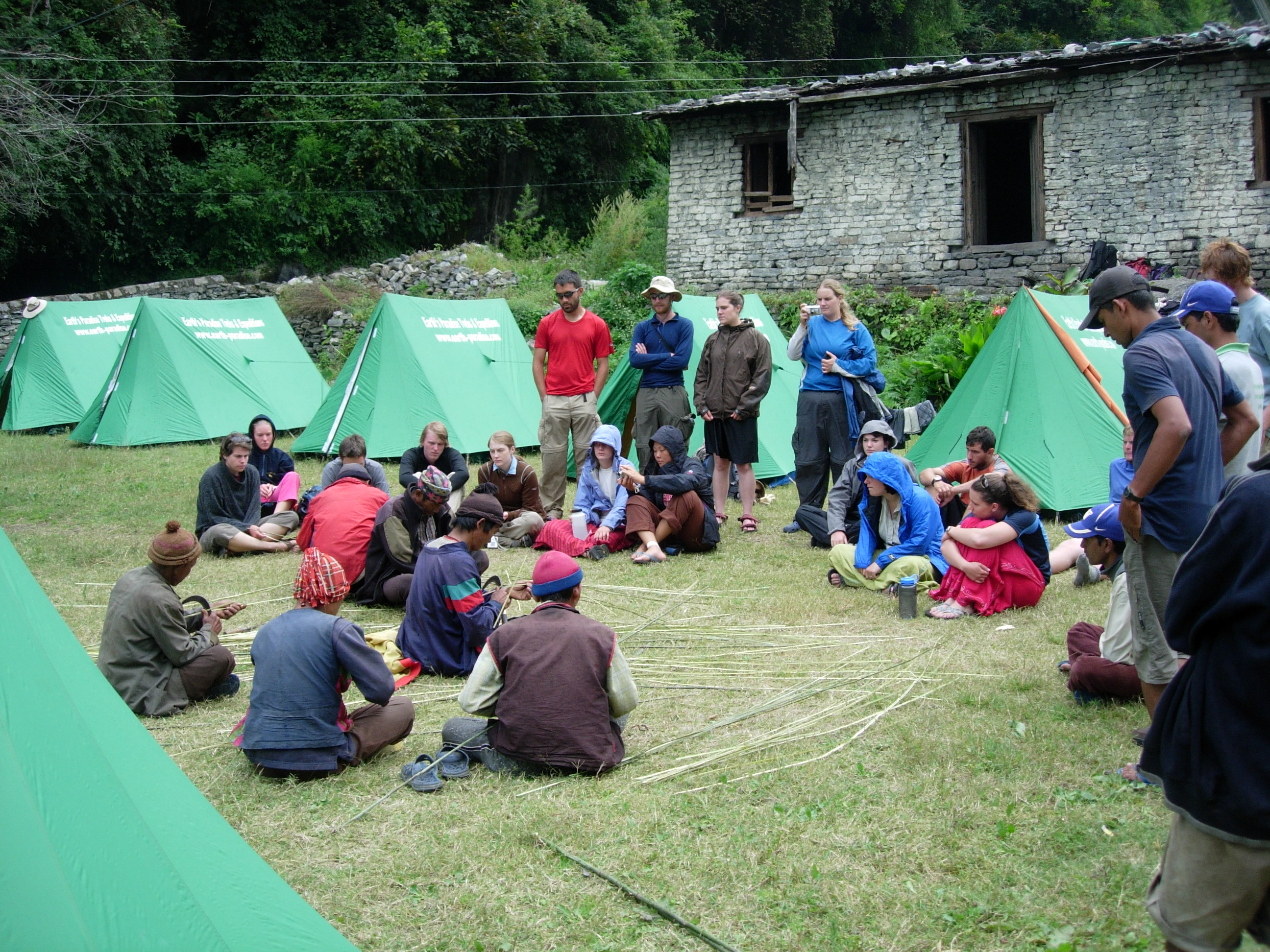 High-altitude outcrop examination during the Himalaya Field Camp, Nepal