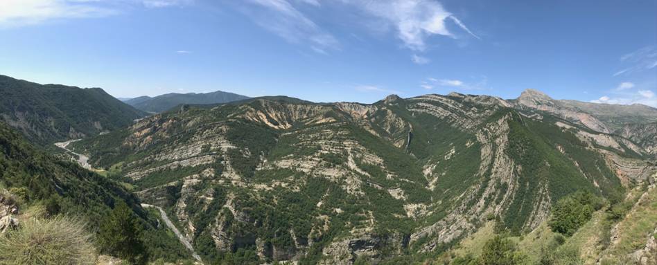 Students at an Alpine geological site during Week 3 of the France Field Camp