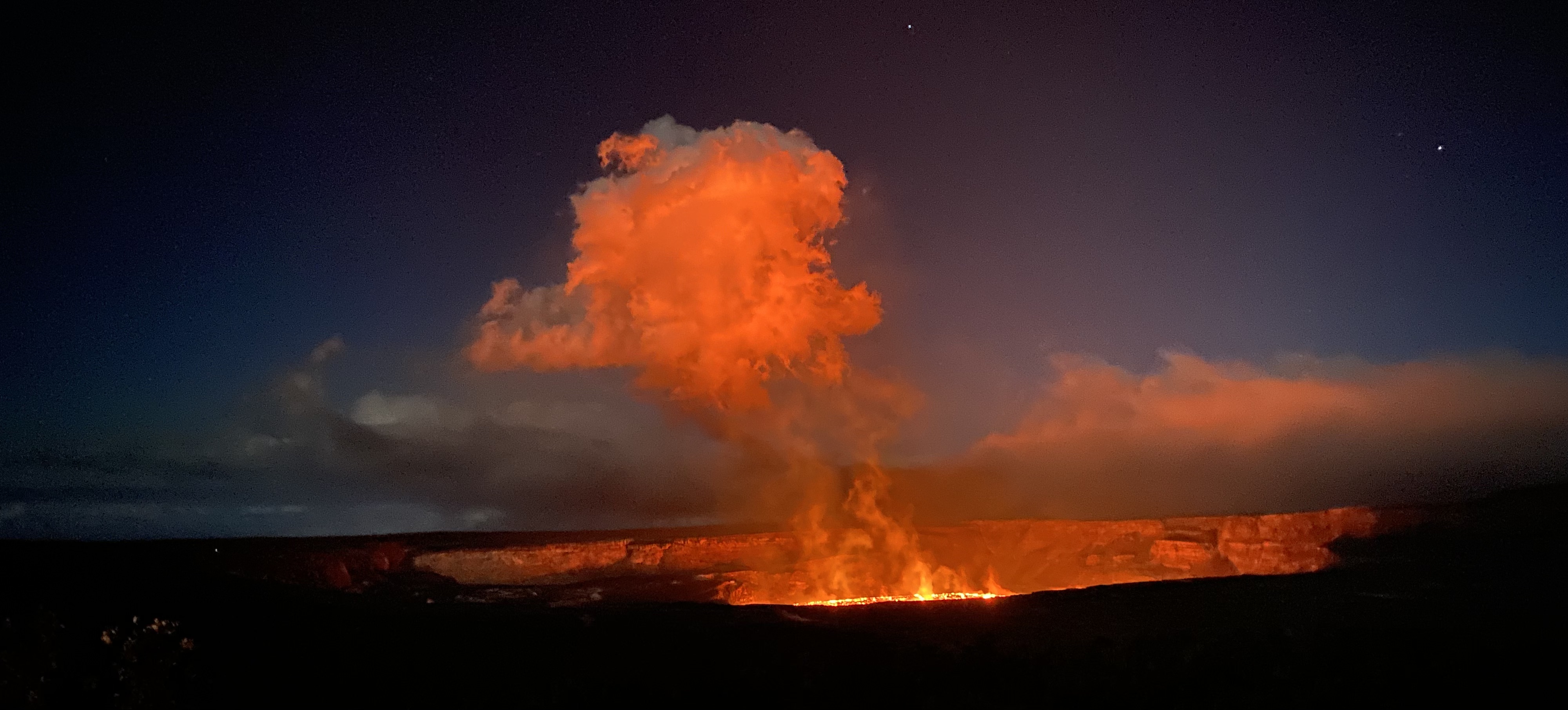 Kilauea volcano, Hawaii — active lava flows studied during the Hawaii Volcanology Field Camp, 2023
