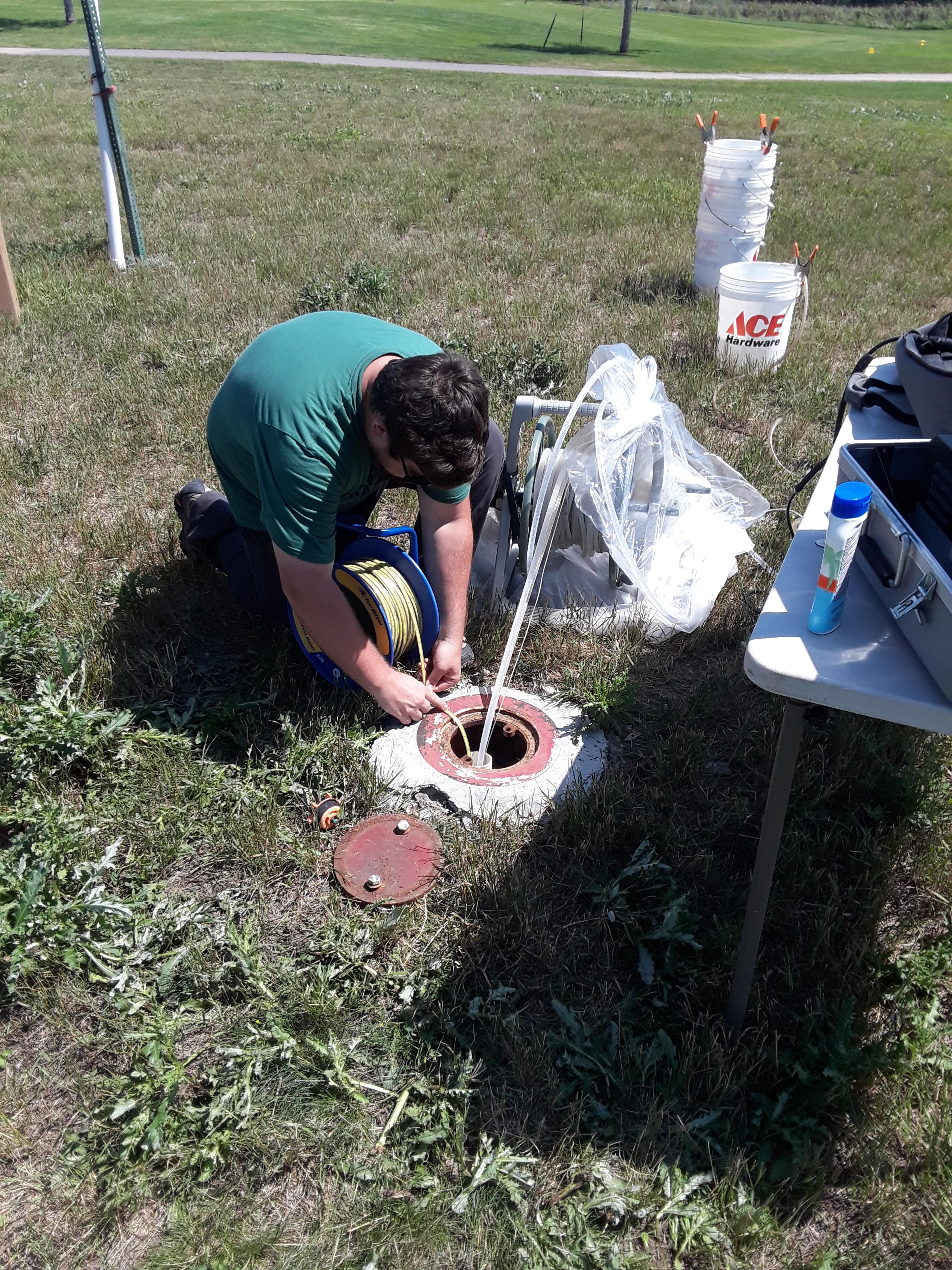 Environmental field camp students at a geological site in the Black Hills study area
