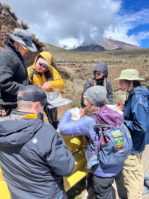 Students mapping Andean stratigraphy during the Ecuador Field Camp