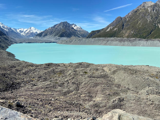 New Zealand field camp participants during geologic mapping exercise
