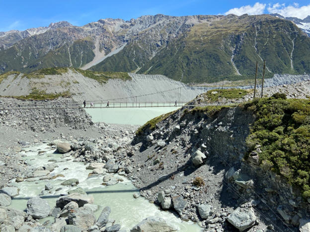 Field camp group near the Southern Alps, New Zealand